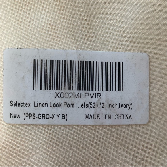 NWT Sheer Ivory curtain panels with pom pom trim - set of 2 - Picture 13 of 13